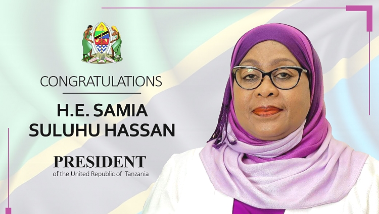 H.E. Samia Suluhu Hassan as 6th President of the United Republic of Tanzania